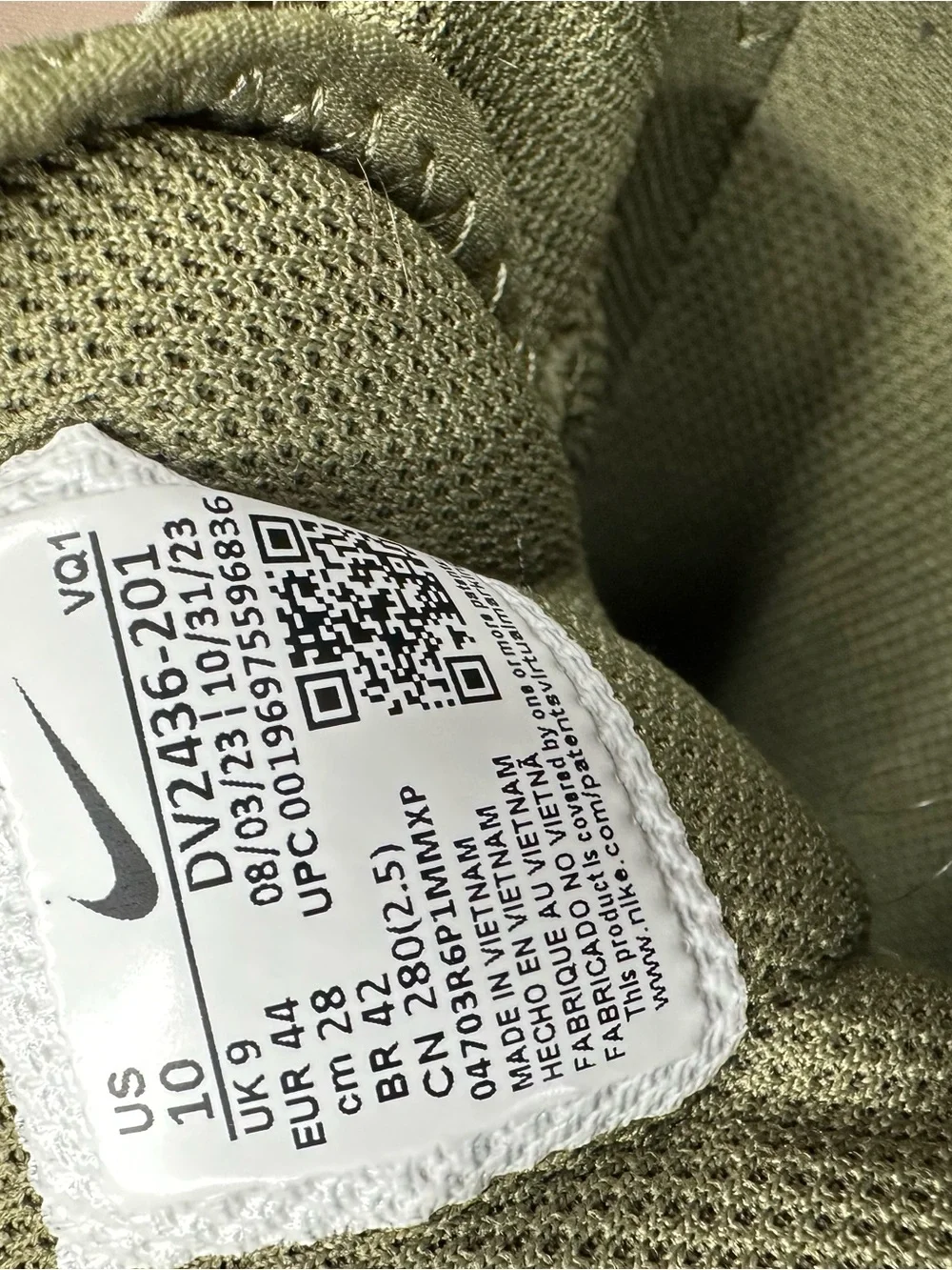 Nike E series AD medium olive green mens active running shoes size 10
